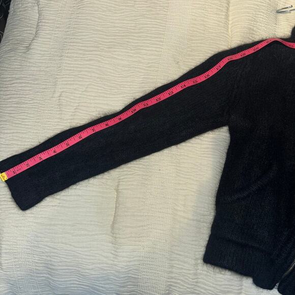 Vintage Angora Rabbit Hair Black Zip Up Jacket French Connection Size Medium - Picture 8 of 15